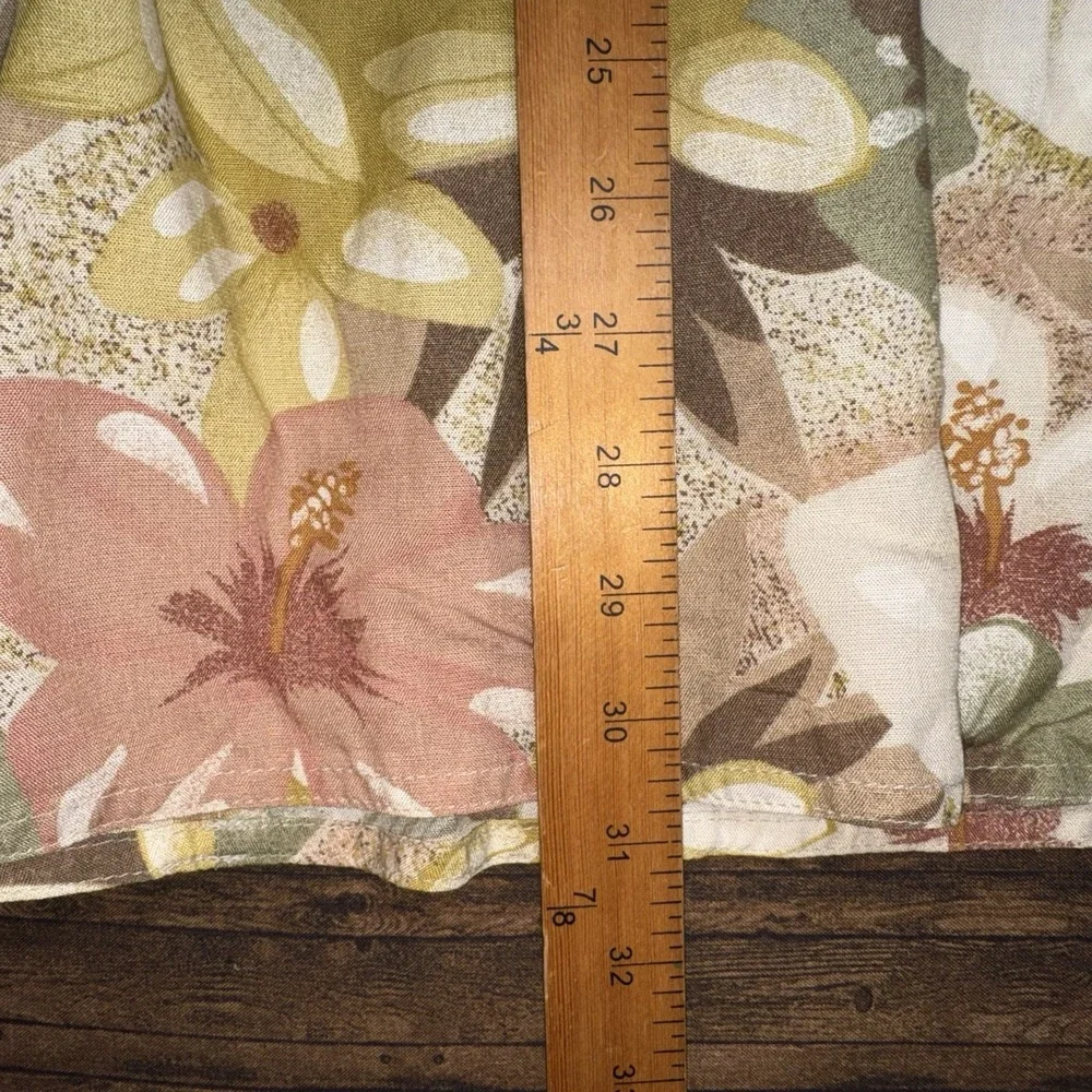 Vintage Leslie Fay Sportswear Women's Yellow Green Floral Midi Skirt Size 10